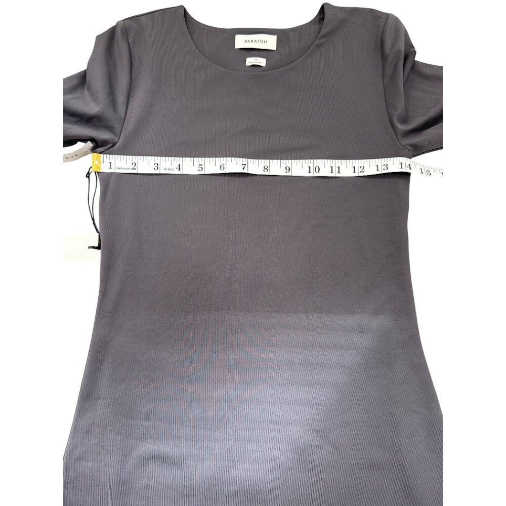 Babaton Womens Size M Contour Crew Dress Long Sleeve Gray Charcoal Stretch NEW - Picture 6 of 9